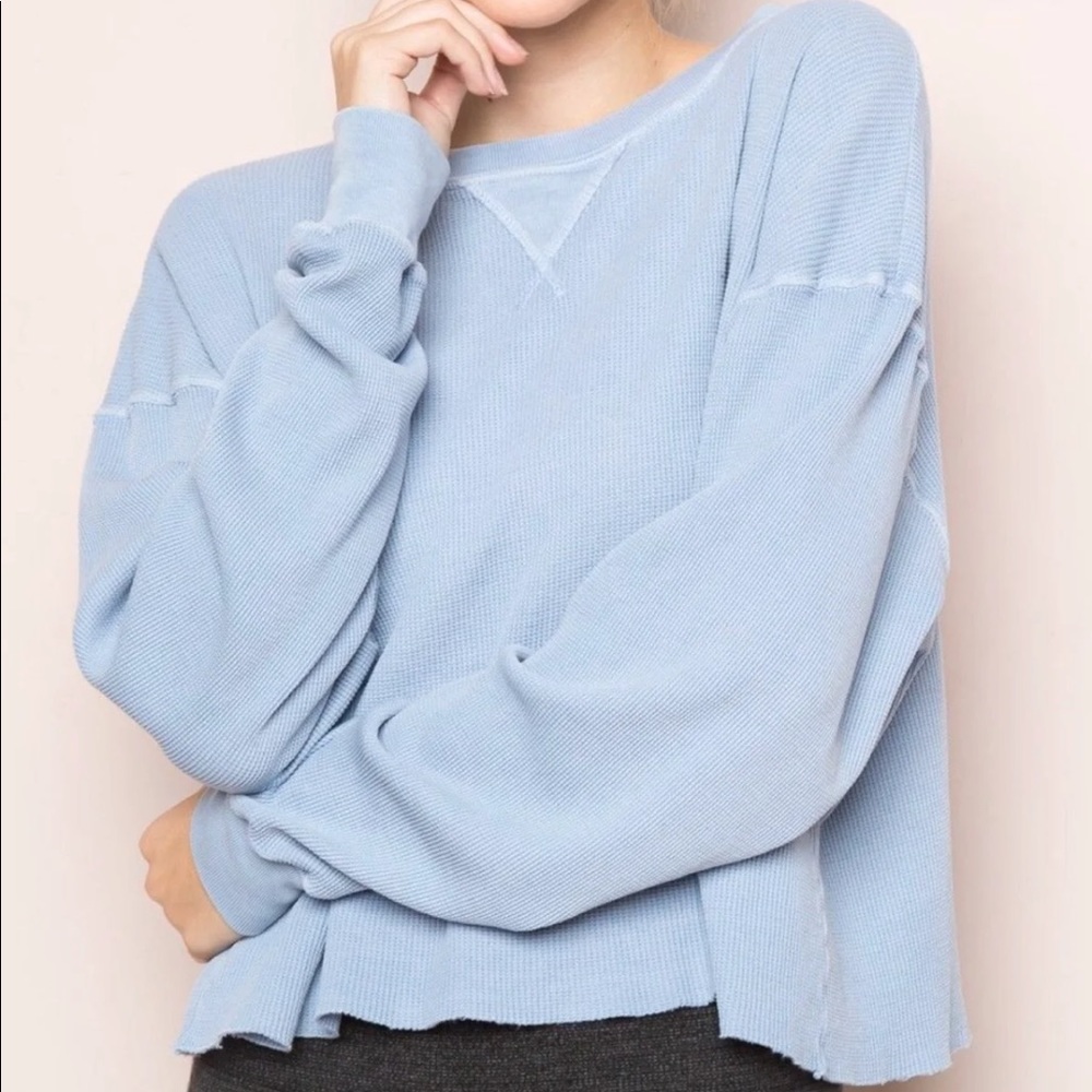brandy melville baby blue longsleeve